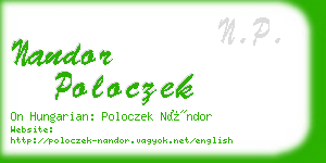 nandor poloczek business card